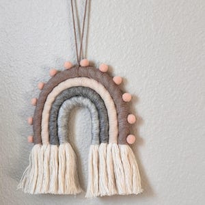 Handmade Macrame Rainbow Hanging Decoration for Baby Room | Handcrafted Nursery Decor | Baby Shower Gift
