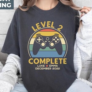 Comfort Colors® 2 Year Anniversary Gift For Husband Wife, Personalization 2nd Anniversary Gift, Gamer Husband Gift, Retro Video Game Shirt