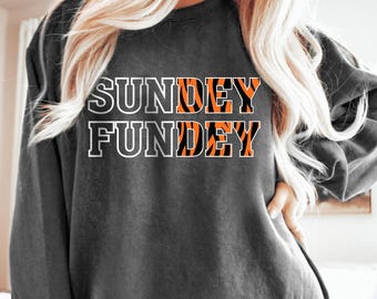 Comfort Colors Football Sweatshirt, Retro Sundey Fundey Design