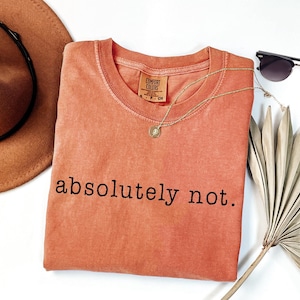 Comfort Colors® Absolutely Not Shirt, Sarcastic Tshirt, Statement Tee, Retro Comfort T-Shirt, Absolutely Not Shirt, Christmas Gift for Women