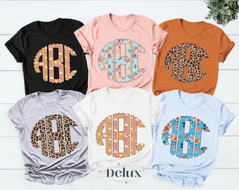 Custom Flower Monogrammed Shirt, Personalized Gift