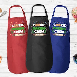 Personalized Cookie Making Crew Apron, Christmas Apron, Christmas Lights Apron, Cookie Apron, Christmas Gift, Christmas Cookie Baker Gift
