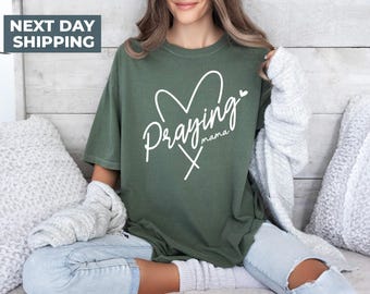 Praying Mama Comfort Colors Tee, Christian Mom Shirt