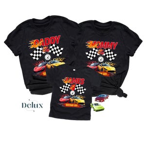Birthday Boy Fire Race Wheel Custom Family Birthday Theme Shirts,  Kids Graphic Tee, Race Car Shirt for Boys, Racing Car Outfits