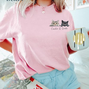 Custom Cat Shirt, Comfort Colors Shirt, Personalized Cat Shirt, Cat Lovers Shirt, Gift for Mom, Gift for Dad, Mothers Day Gift, Fathers Day