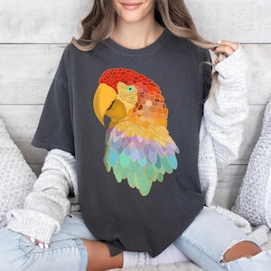 Colorful Parrot Shirt, Bird Lover Shirt, Comfort Colors® Animal Lover Shirt, Bird Watcher Gift Shirt, Mothers Day Gift, Parrot Vacation Tee