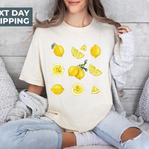 Lemon T-Shirt, Aesthetic Fruit Shirt, Comfort Colors® Shirt, Fruit Shirt, Vintage Shirt, Graphic Shirt, Gift For Her, Boho Women Shirt