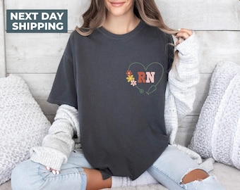 Registered Nurse Shirt for Women, RN T-shirt for Registered Nurse, Comfort Colors® Nurse Tee, Gift for Registered Nurse, RN Graduation Gift