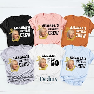 Custom Cruise Birthday Face Photo Crew Shirt, Cruisin 50th, Personalized Birthday Shirt, Birthday Group Shirt, Cruise Birthday Party T-Shirt