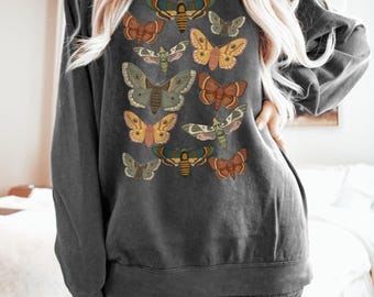 Comfort Colors Moth Sweatshirt, Cottagecore Bug Shirt