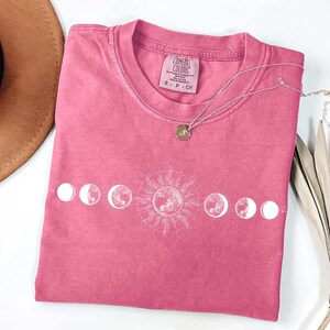 Comfort Colors Moon Phase Shirt, Boho Celestial Tee image 4