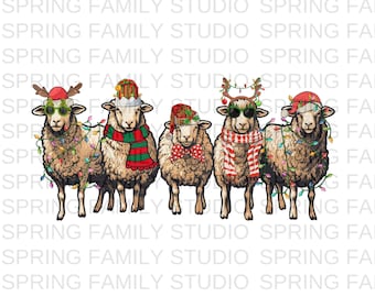 Christmas Sheep png , Cute Christmas Gift png,Preppy Aesthetic png , Cute Farmer png , Sheep Lover Gift,SF