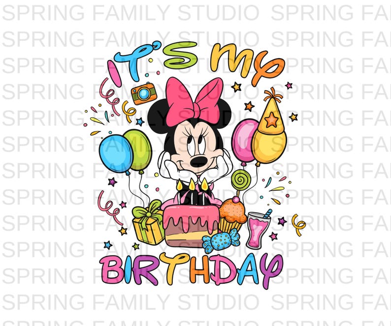 It My Birthday Minnie Mouse Png,birthday Girl Png With Minnie, Disney ...