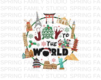 ジョイ・トゥ・ザ・ワールド ディズニー クリスマス png svg、エプコット クリスマス png svg、ディズニー クリスマス ファミリー png svg、ディズニー エプコット png、SF
