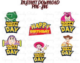 Toy Story verjaardag jongen PNG SVG, Disney verjaardagsfeestje png, aangepaste verjaardag jongen png, Toy Story familie verjaardag svg, Woody verjaardag kinderfeest