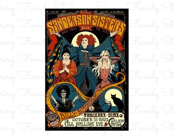 サンダーソン・シスターズ SVG | ホーカス・ポーカス ハロウィン PNG | 魔女トリオ シャツ デザイン | 不気味な季節のクリップアート | セーラム・ウィッチ デジタル ダウンロード
