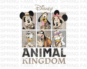 Retro Disney Animal Kingdom Mickey and Friends png, Disney Mickey Safari png, Vintage Safari-modus, SF