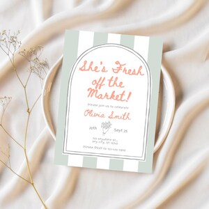 Fresh Off the Market Bridal Shower Invitation Template, Farmer’s Market Wedding Shower Invite, Editable Canva Template, Instant Download