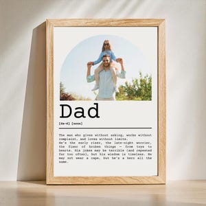 Definizione di papà Modello modificabile Poster collage fotografico personalizzabile per la festa del papà Regali per papà Stampa papà Stampa papà Fai da te Foto per la festa del papà