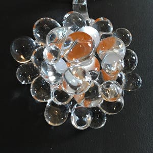 Orange and White under Clear Bubble Pendant