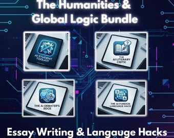 Paquete de estudio de IA para humanidades y escritura: Lógica de ensayos, guía de debates, aprendizaje de idiomas y análisis literario/manuales de pensamiento crítico (PDF)