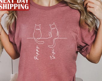 Custom Cat&#39;s Name Shirt, Personalized Gift For Cat Dad Cat Mom, Cats Owner Shirt, Cat Lover Shirt, Cat Dad Gift, Cat Mom Gift, Cat Names Tee