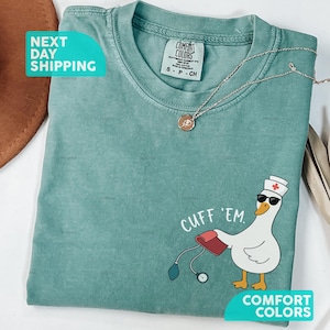 Maglietta per infermiere Comfort Colors, divertente, maglietta per infermiere Silly Goose, maglietta per infermiere del pronto soccorso, polsino per infermiere RN, maglietta per infermiere specializzate, apprezzamento per infermiere