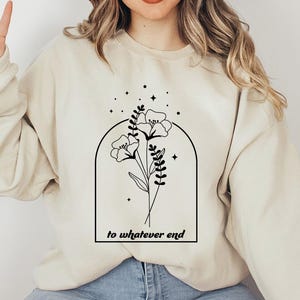 Glazen troon, gelicentieerd SJM Velaris-sweater, Aelin Quote-trui, Acotar-sweater, To Whatever End, Thorns and Roses, The Thirteen