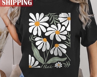 Daisy Flower Shirt, Retro Floral Tee, Gift for Mom