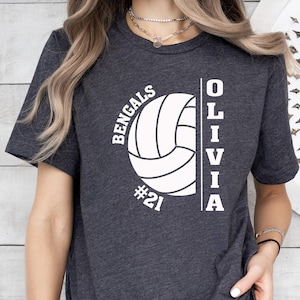 CUSTOM Volleyball Shirts, Sports Team Shirt, Player Number and Name Shirt, Team Spirit Shirt, Personalized Volleyball Shirt, Game Day Tee