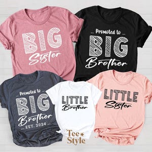 Custom Big Brother Big Sister T-Shirts, Little Sister, Matching Brothers, Little Brother, Sibling Hospital Outfits, Brother Est. 2025 Shirt