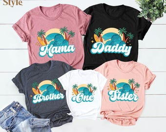 The Big One 1st Birthday Shirts, Surfing Theme First Birthday T-shirt, Mommy Me, The Big One Outfit, Ocean Wave Family Matching Surfer Shirt