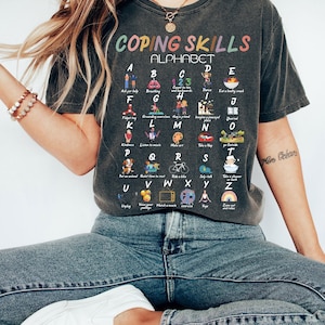 Comfort Colors® Shirt, Coping Skills Shirt, Alphabet Shirt, School Counselor Tee, Counselor Gift, Psychologist Shirt, Social Worker Shirt