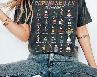 Comfort Colors® Shirt, Coping Skills Shirt, Alphabet Shirt, School Counselor Tee, Counselor Gift, Psychologist Shirt, Social Worker Shirt