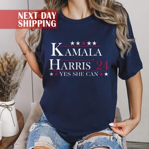 Kamala Harris 24 Yes She Can Shirt, Kamala Harris 2024, Madam President Tee, Kamala Rally Shirt, Presidential Election 2024, Yes We Kam