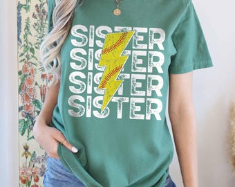 Softball Sister Comfort Colors Tee, Sport Shirt