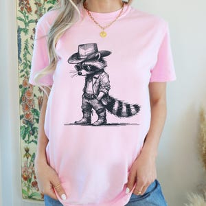 Vintage Cowboy Racoon Shirt, Comfort Colors® Funny Western Trash Panda Tshirt, Weirdcore Meme Oversized Clothing, Retro 90s Graphic Tee