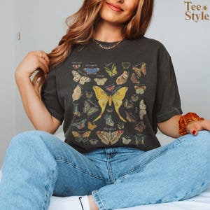 Vintage Butterfly and Moth T-Shirt, Cottagecore Aesthetic Comfort Colors® Shirt, Cottagecore Shirt, Aesthetic Tshirt, Cottage Core Shirt