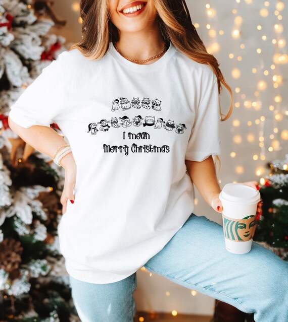 Meowy Christmas Shirt, Funny Christmas Cat Shirt, Merry Christmas