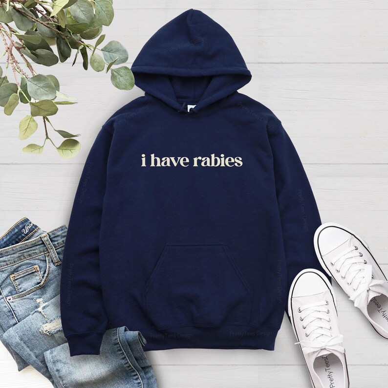 Sudadera con capucha divertida "Tengo rabia", sudadera con meme desquiciado, ropa con meme grunge, camiseta con humor negro y extraño, sudadera de regalo para amiga y hermana. imagen 3