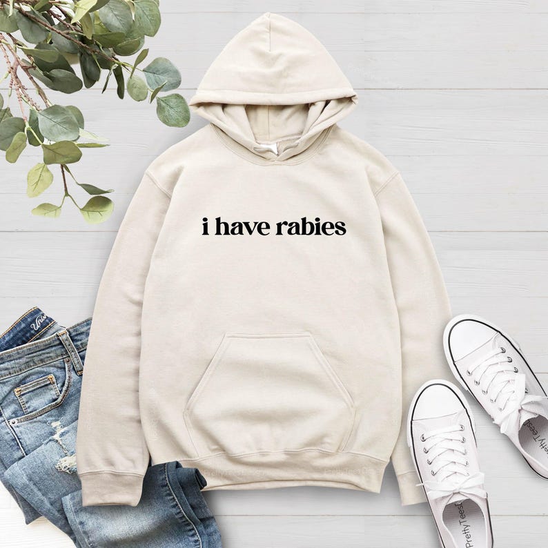 Sudadera con capucha divertida "Tengo rabia", sudadera con meme desquiciado, ropa con meme grunge, camiseta con humor negro y extraño, sudadera de regalo para amiga y hermana. imagen 2
