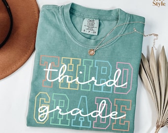Comfort Colors Third Grade Teacher Shirt, Elementary School Tee