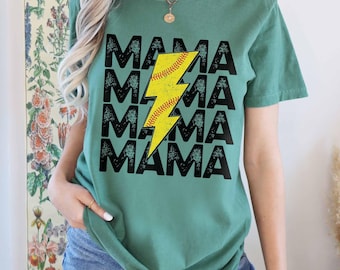 Distressed Softball, Mama Softball Shirt, Softball Mom Gifts, Softball Mom Shirt, Softball Vibes, Comfort Colors®, Softball Game Shirt