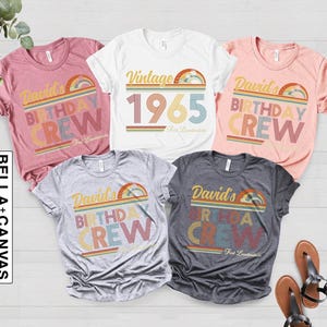 Vintage 1965 Shirt, Birthday Crew Shirts, Custom Birthday Trip Shirt, Retro Birthday Matching Tee, 60th Birthday Shirt, Birthday Party Shirt