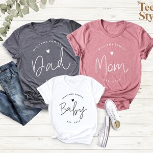 Family Last Name & EST. Year Personalized, Family Anniversary Shirt, Daddy, Mom, Grandma, Grandpa, Baby, Son, Family Shirts, Daughter