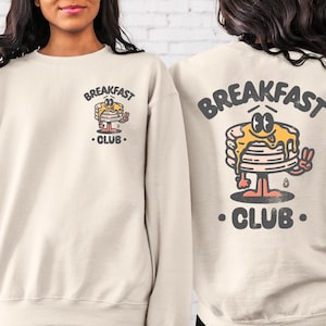 Breakfast Club Aesthetic Bohemian Sweater, Pancake Sweatshirt, Retro Brunch Pancake, Breakfast Club Sweater, Grunge Hippie Boho Graphic Tee