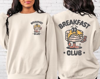 Breakfast Club Pancake Graphic Sweatshirt, Retro Brunch Sweater