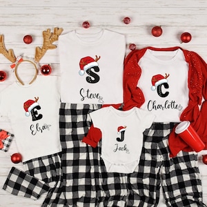 Family Christmas Name Shirt, Monogrammed Family Christmas Shirt, Custom Christmas Shirt With Name, Personalized Christmas Family T-Shirts