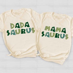 MamaSaurus and DadaSaurus Tees, Matching Family Dinosaur Birthday shirts, Kids Dino Tee, Mom and Dad Dino Tees, Mommy and Me Family Gift