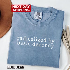 Radicalized by Basic Decency Comfort Colors® Shirt, Political Protest Shirt, Feminist Activist Gift, Liberal Unisex Tee